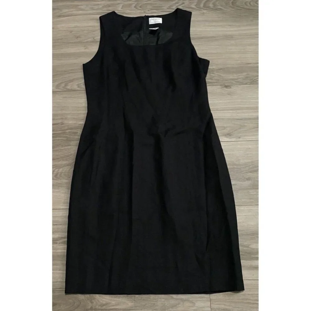 Women's PREVIEW COLLECTION BLACK SLEEVELESS DRESS Size 10 MIDI Chic - Picture 2 of 15